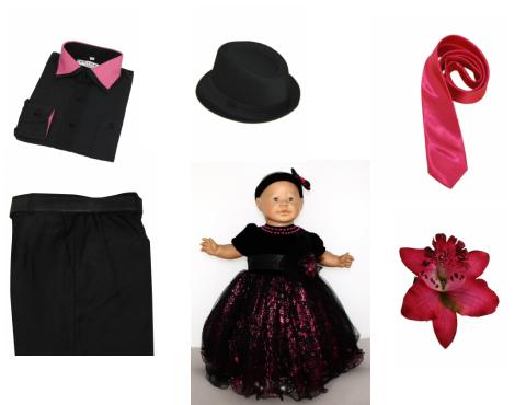 Une tenue noir et fushia
